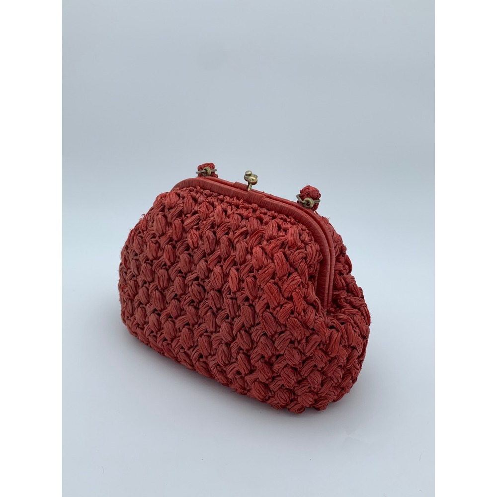 Vintage Dayne Taylor Straw Handbag Japan Structured Top Handle Raffia Purse